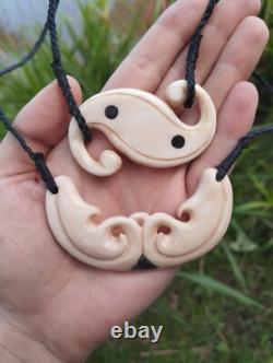 Double Koru Mana Flow Maori Pendant Hand Carved New Zealand Hei Taonga