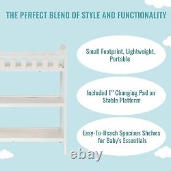 Durable New Zealand Pinewood Changing Table with Changing Pad Emily Collection