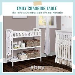 Durable New Zealand Pinewood Changing Table with Changing Pad Emily Collection