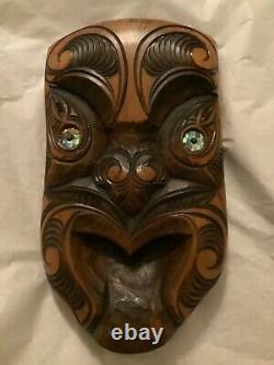 EXCELLENT CONDITION Vintage Maori Face Mask Carving (New Zealand) 9H x 5.5W