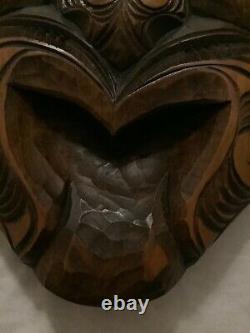EXCELLENT CONDITION Vintage Maori Face Mask Carving (New Zealand) 9H x 5.5W
