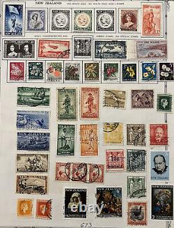 Early Lot Of Nicaragua & New Zealand Stamps On Album Page Mint, Used, Overprints