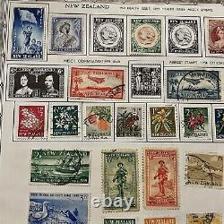 Early Lot Of Nicaragua & New Zealand Stamps On Album Page Mint, Used, Overprints