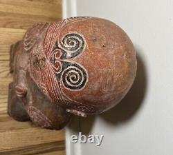 Excellent Antique Maori Tekoteko Ancestral Sculpture British Mus. Cast-Read 24