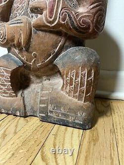 Excellent Antique Maori Tekoteko Ancestral Sculpture British Mus. Cast-Read 24