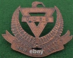 Exceptionally RARE NEW ZEALAND WW1 YMCA Bronze Officer's Cap Badge