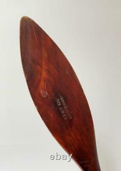 Fine Vintage Maori Dance Paddle Hand Carved In Rotorua New Zealand Tribal