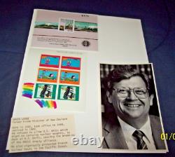 Former Prime Minister of New Zealand David Lange Autographed Picture