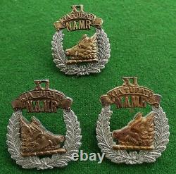 GAUNT Cap Collar Badges SET 11th NZMR New Zealand NORTH AUCKLAND Mounted Rifles
