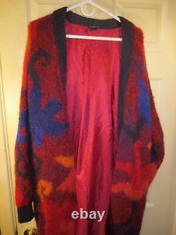 GENNIE DE LANGE New Zealand MOHAIR SWEATER JACKET Mod Artist NEW WAVE Size XL