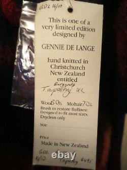 GENNIE DE LANGE New Zealand MOHAIR SWEATER JACKET Mod Artist NEW WAVE Size XL