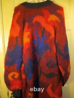 GENNIE DE LANGE New Zealand MOHAIR SWEATER JACKET Mod Artist NEW WAVE Size XL