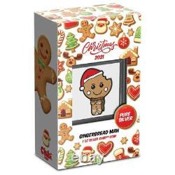 GINGERBREAD MAN CHRISTMAS CHIBI COIN COLLECTION 2021 1 oz Silver Proof Coin NIUE