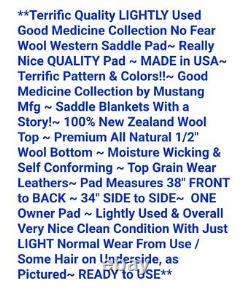 ^ GOOD MEDICINE Collection 100% New Zealand Wool Western Saddle PAD34x38 ^^