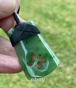 Gem Nz Pounamu Greenstone Nephrite Jade Crossover Bound Maori Hei Toki Adze