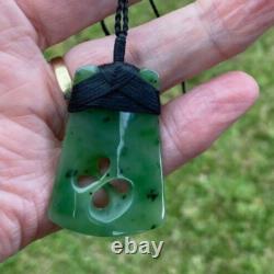 Gem Nz Pounamu Greenstone Nephrite Jade Crossover Bound Maori Hei Toki Adze