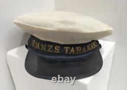 Genuine Vintage Military New Zealand Navy Seamans Cap Hat HMNZS Taranaki Naval