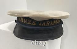 Genuine Vintage Military New Zealand Navy Seamans Cap Hat HMNZS Taranaki Naval