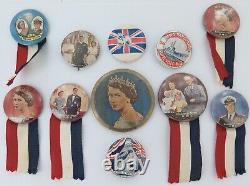 Good Lot Vintage Badges British Royal Tours of New Zealand + RARE Compact Mirror