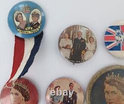 Good Lot Vintage Badges British Royal Tours of New Zealand + RARE Compact Mirror