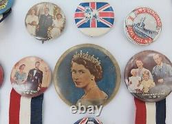 Good Lot Vintage Badges British Royal Tours of New Zealand + RARE Compact Mirror