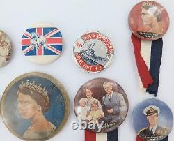 Good Lot Vintage Badges British Royal Tours of New Zealand + RARE Compact Mirror