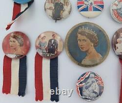 Good Lot Vintage Badges British Royal Tours of New Zealand + RARE Compact Mirror