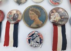Good Lot Vintage Badges British Royal Tours of New Zealand + RARE Compact Mirror