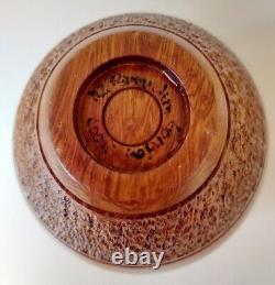 Gorgeous Rare Handmade / Carved / Hand Turned New Zealand Rimu Wood Bowl Signed