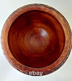 Gorgeous Rare Handmade / Carved / Hand Turned New Zealand Rimu Wood Bowl Signed