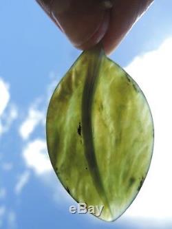 Greenstone MARSDEN JADE Maori Pounamu NEPHRITE Dean's INTRICATE HI POLISH LEAF