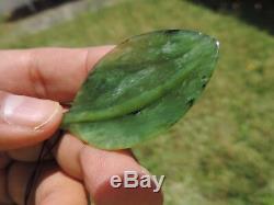 Greenstone MARSDEN JADE Maori Pounamu NEPHRITE Dean's INTRICATE HI POLISH LEAF