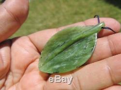 Greenstone MARSDEN JADE Maori Pounamu NEPHRITE Dean's INTRICATE HI POLISH LEAF