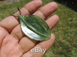 Greenstone MARSDEN JADE Maori Pounamu NEPHRITE Dean's INTRICATE HI POLISH LEAF