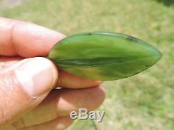 Greenstone MARSDEN JADE Maori Pounamu NEPHRITE Dean's INTRICATE HI POLISH LEAF