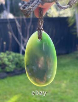 Hand Carved J Kerwin Maori Blue Inanga Greenstone Nephrite Jade Roimata Teardrop