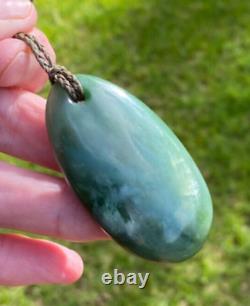 Hand Carved J Kerwin Maori Blue Inanga Greenstone Nephrite Jade Roimata Teardrop