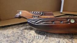 Hand Carved Long Wooden Canoe Made in New Zealand