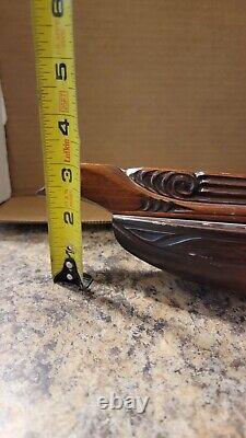 Hand Carved Long Wooden Canoe Made in New Zealand