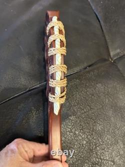 Hand Carved Maori New Zealand 12 Ceremonial Patu Paua Inlay Wood Club