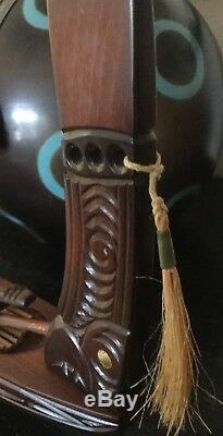 Hand Carved NZ Rimu Wood Waka Maori Warrior canoe