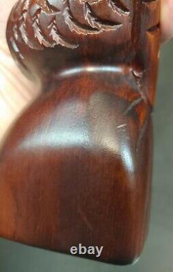 Hand Carved Native New Zealand Maori People Tribal Figure Statue Wood Carving