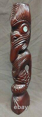 Hand Carved New Zealand Native Maori People Wood Figure Statue Wood Carving
