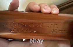 Hand Carved New Zealand Wood Waka Maori Warrior Canoe 2 Oars Inlay Signed NZ