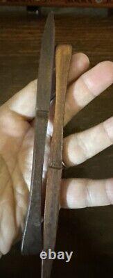 Hand Carved New Zealand Wood Waka Maori Warrior Canoe 2 Oars Inlay Signed NZ