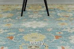 Hand Knotted Oushak Rug Washable Carpets 100% Handspun New Zealand Wool Size 5x8