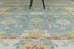 Hand Knotted Oushak Rug Washable Carpets 100% Handspun New Zealand Wool Size 5x8