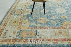 Hand Knotted Oushak Rug Washable Carpets 100% Handspun New Zealand Wool Size 5x8