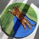 Hand-Tufted Round Tiger Design Rug Jungle Collection 100% New Zealand Wool