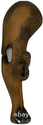 Hand-carved Mere or Patu-Matai Timber-Made in New Zealand by Rotorua Art Agency